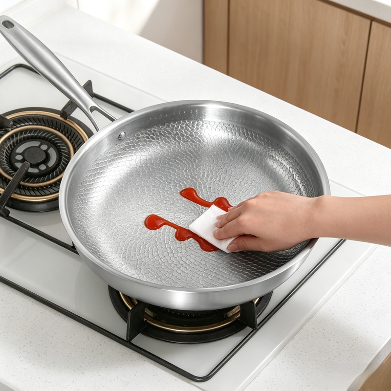 Home Cooking Cookbook - 26/28/30cm Pure Titanium Uncoated Frying Pan,