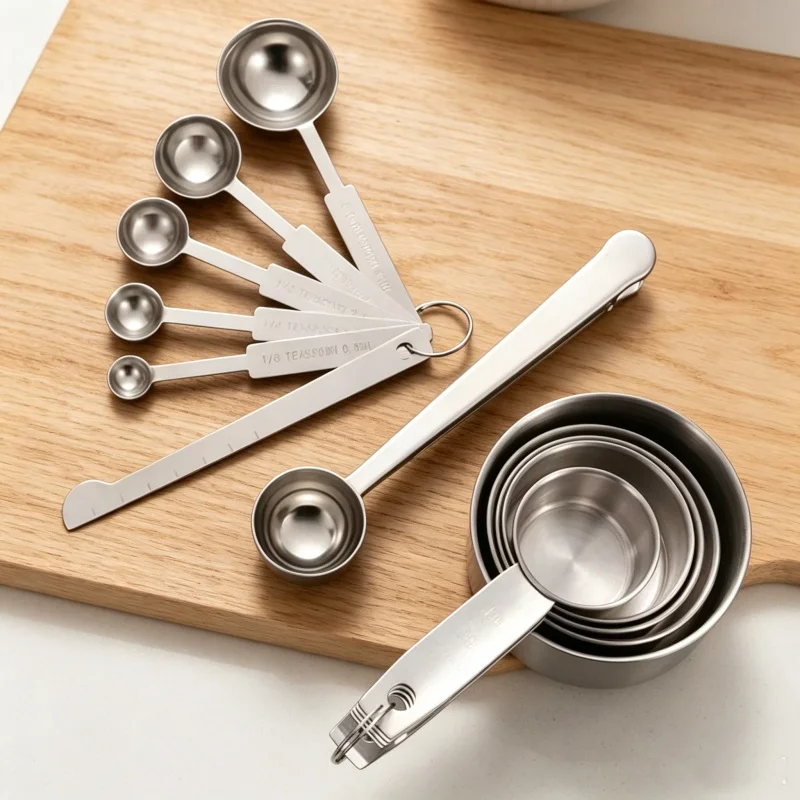 Home Cooking Cookbook - Stackable Stainless Steel Measuring Spoons Set